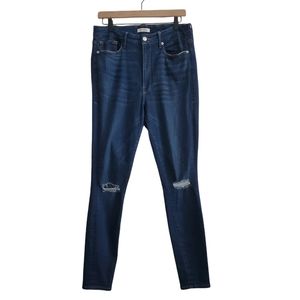 Good American Good Waist Dark Wash Stretch Denim High Rise Skinny Jeans